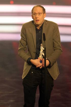 Bayerischer Filmpreis 2025 Daniel Abma bei seiner Dankesrede für seinen Preis in der Kategorie Bester Dokumentarfilm. Verleihung des 47. Bayerischen Filmpreises am 23.01.2026 im Prinzregententheater in München. Bayern, Deutschland. Der Bayerische Filmpreis wird seit 1979 von der Bayerischen Staatsregierung verliehen, um die Bedeutung des Kinofilms als Kulturgut herauszustellen.