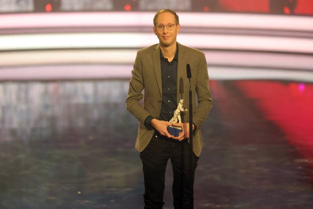 Bayerischer Filmpreis 2025 Daniel Abma bei seiner Dankesrede für seinen Preis in der Kategorie Bester Dokumentarfilm. Verleihung des 47. Bayerischen Filmpreises am 23.01.2026 im Prinzregententheater in München. Bayern, Deutschland. Der Bayerische Filmpreis wird seit 1979 von der Bayerischen Staatsregierung verliehen, um die Bedeutung des Kinofilms als Kulturgut herauszustellen.