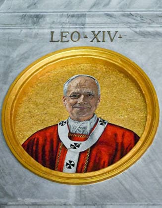 ITALY - THE MOSAIC PORTRAIT OF POPE LEO XIV HAS BEEN ADDED TO THOSE OF PAST POPES OF THE CATHOLIC CHURCH INSIDE THE BASILICA OF ST PAUL OUTSIDE THE WALLS IN ROME - 2026 1 24 Italy, Rome, Vatican, 2026 1 24. The mosaic portrait of Pope Leo XIV has been added to those of past popes of the Catholic Church inside the Basilica of St. Paul Outside the Walls in Rome EDITORIAL USE ONLY - NO BOOKS Copyright: xALESSIAxGIULIANIx