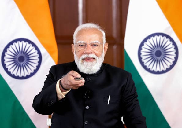 PM Modi addresses the 18th Rozgar Mela through a virtual conference New Delhi, Jan 24 (ANI): Prime Minister Narendra Modi addresses the 18th Rozgar Mela through a virtual conference, in New Delhi on Saturday. (DPR PMO ANI Photo) NEW DELHI Delhi India Copyright: xANIx ANI_20260124037