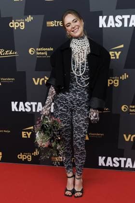 Radio Host Fien Germijns pictured during the fourth edition of the Kastaars! , Flemish media awards, in Lint, Saturday 24 January 2026. Media companies and broadcasters VRT, DPG Media and Play Media and streaming platform Streamz are joining forces for these media prices.  NICOLASxMAETERLINCK 158373006