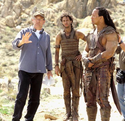 RECORD DATE NOT STATED RECORD DATE NOT STATED The Scorpion King Director Chuck Russell, Grant Heslov, The Rock (aka Dwayne Douglas Johnson) EDITORIAL USE ONLY  Copyright: x