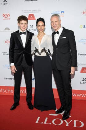 Fred Kogel mit Rhea Geisler und Sohn Leo beim 50. Deutschen Filmball 2026 im Hotel Bayerischer Hof. München, 24.01.2026