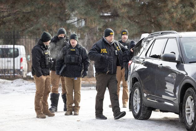 Protests and investigation continue after fatal ICE shooting in Minneapolis MINNEAPOLIS, UNITED STATES - JANUARY 25: Bureau of Criminal Apprehension officers investigate the scene where, the day prior, a man was killed by federal immigration enforcement in Minneapolis, United States, on January 25, 2026. Arthur Maiorella Anadolu Minnesota United States. Editorial use only. Please get in touch for any other usage.  Copyright: x2026xAnadoluxArthurxMaiorellax