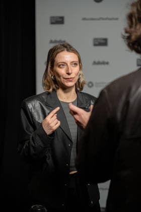 January 25, 2026, Park City, Utah, USA: Sundance Film Festival 2026: JARIPEO Film Premiere: Producer SARAH STRUNIN, answers questions ahead of the premiere of the film Jaripeo. Park City USA - ZUMAi207 20260125_zsp_i207_058 Copyright: xAbramxImanx