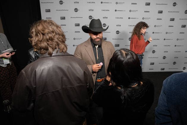 January 25, 2026, Park City, Utah, USA: Sundance Film Festival 2026: JARIPEO Film Premiere: NOE MARGARITO ZARAGONA, protagonist of Jaripeo, answers questions ahead of the premiere of the film Jaripeo. Park City USA - ZUMAi207 20260125_zsp_i207_068 Copyright: xAbramxImanx