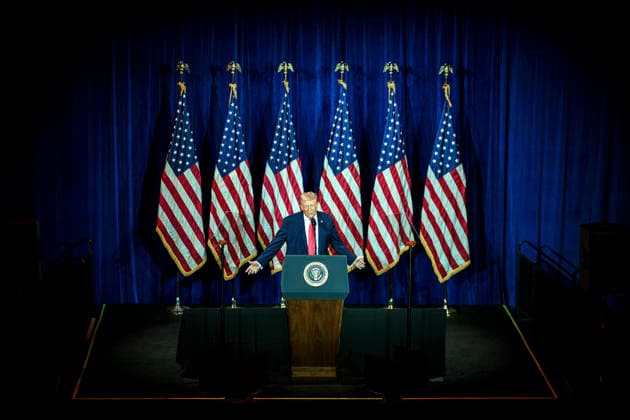 January 6, 2026, Washington, Dc, United States of America: U.S. President Donald Trump, delivers remarks at the House GOP Member Retreat held at the John F. Kennedy Center for the Performing Arts, January 6, 2026, in Washington, D.C. Washington United States of America - ZUMAp138 20260106_zaa_p138_011 Copyright: xDanielxTorok WhitexHousex