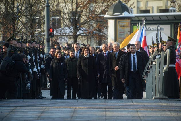 Polish President Nawrocki - Ukrainian President Zelenskyy - Lithuanian President Nauseda trilateral meeting in Vilnius VILNIUS, LITHUANIA - JANUARY 25: Polish President Karol Nawrocki, Ukrainian President Volodymyr Zelenskyy, and Lithuanian President Gitanas Nauseda convened for commemorative events marking the 163rd anniversary of the January Uprising in Vilnius, Lithuania on January 25, 2026. Yauhen Yerchak Anadolu Vilnius Lithuania. Editorial use only. Please get in touch for any other usage.  Copyright: x2026xAnadoluxYauhenxYerchakx