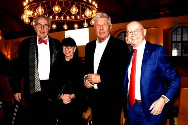 Professor Dr.med Markus M. Lerch Aerztlicher Direktor des LMU Muenchen Irene Lejeune Dieter Reiter Oberbuergermeister Erich Lejeune Muenchen 25.01.2025 Herz fuer Herz Empfang der Stadt Muenchen im Alten Rathaus fuer Menschen nach Herztransplantation laedt das LMU Klinikum Foto Muenchen