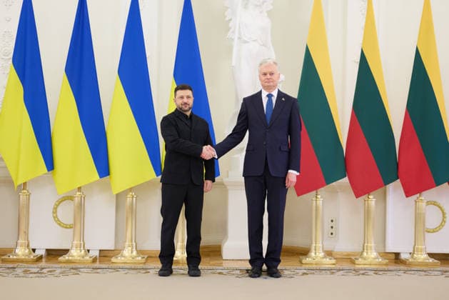 Zelenskyy visits Lithuania Volodymyr Zelenskyy President of Ukraine, Gitanas NausÄ—da President of Lithuania Working Visit of the President and the First Lady of Ukraine to Lithuania to Take Part in Events Marking the Anniversary of the January Uprising. Vilnius, Lithuania on January 25, 2026 Vilnius Lithuania Copyright: xx