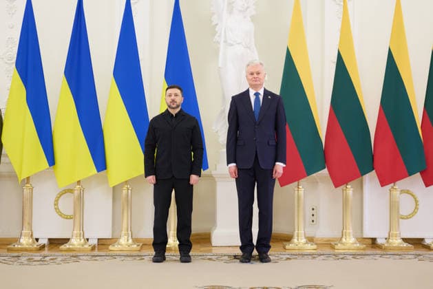 Zelenskyy visits Lithuania Volodymyr Zelenskyy President of Ukraine, Gitanas NausÄ—da President of Lithuania Working Visit of the President and the First Lady of Ukraine to Lithuania to Take Part in Events Marking the Anniversary of the January Uprising. Vilnius, Lithuania on January 25, 2026 Vilnius Lithuania Copyright: xx