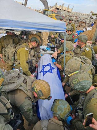 (260126) -- JERUSALEM, Jan. 26, 2026 -- This photo released from Israeli media shows the remains of Ran Gvili in the Gaza Strip, Jan. 26, 2026. The remains of Ran Gvili, the last hostage held in the Gaza Strip, had been identified and taken to Israel for burial, Israeli officials announced on Monday. MIDEAST-ISRAELI HOSTAGE-REMAINS ChenxJunqing 