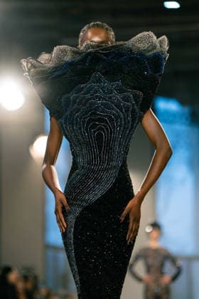 Rahul Mishra - Runway - Paris Fashion Week - Haute Couture Week Spring Summer 2026 A model walks the runway durinh the Rahul Mishra Haute Couture Week Spring Summer 2026 show as part of the Paris Fashion Week., Credit:Lounis Tiar Avalon France, Paris  Copyright: xLounisxTiarx xAvalonx 1069629706