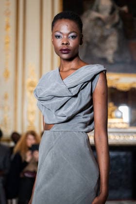 PFW - Imane Ayissi Runway A model walks the runway during the Imane Ayissi Haute Couture Week Spring Summer 2026 show as part of Paris Fashion Week Paris, France on January 26, 2026. Photo by LounisPhotography ABACAPRESS.COM Paris France  Copyright: xLounisPhotography ABACAx
