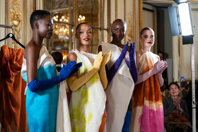 Imane Ayissi - Runway - Paris Fashion Week - Haute Couture Week Spring Summer 2026 Ophely Mezino, Nala Luuna Diagouraga and Anastasia Degtyarenko walks the runway during the Imane Ayissi Haute Couture Week Spring Summer 2026 show as part of Paris Fashion Week, Credit:Lounis Tiar Avalon United Kingdom, Paris  Copyright: xLounisxTiarx xAvalonx 1069623427
