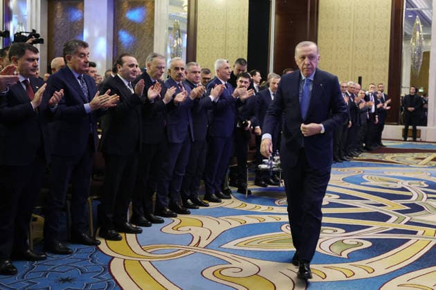 Turkish President Recep Tayyip Erdo?an participates in an awards ceremony for success Turkish President Recep Tayyip Erdo?an participates in an awards ceremony for success in international contracting services in the Turkish capital, Ankara, January 27, 2026. Photo by Turkish presidency apaimages Istanbul Istanbul Turkey 270126_Turkish_TPO_01(4) Copyright: xapaimagesxTurkishxpresidencyx xapaimagesx