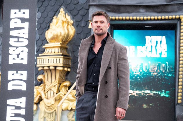 Chris Hemsworth in Madrid, Spain - 27 Jan 2026 Actor Chris Hemsworth attends the Ruta de Escape (Crime 101) photocall at the Metropolis Club. Madrid Spain Copyright: xAtilanoxGarciax xSOPAxImagesx photos03305