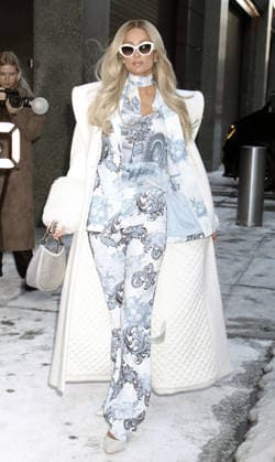 NEW YORK, NY- JANUARY 27: Paris Hilton seen at Live with Kelly & Mark on January 27, 2026 in New York City. Copyright: xRWx
