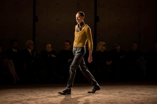 PFW Saint Laurent runway EB A model presents a creation by designer Anthony Vaccarello as part of his Menswear Fall Winter 2026-2027 collection show for fashion house Saint Laurent during Men s Fashion Week in Paris, France, January 27, 2026. Photo by Eliot Blondet ABACAPRESS.COM Paris France France  Copyright: xBlondetxEliot ABACAx