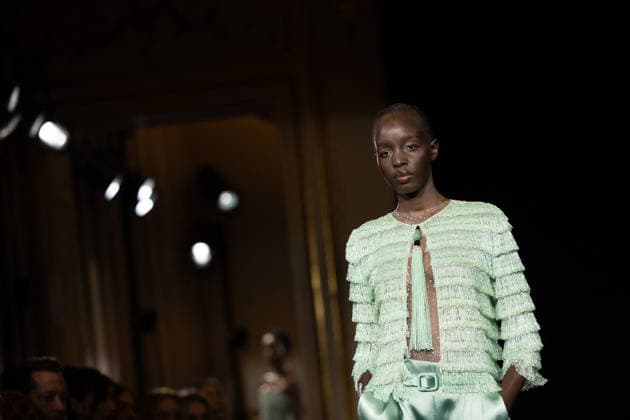 PFW Giorgio Armani Runway - Paris AJ A model presents a creation for Giorgio Armani Prive for Women s Haute Couture Spring Summer 2026 collection fashion show as part of the Paris Haute Couture Fashion Week, in Paris, on January 27, 2026. Photo by Alexis Jumeau ABACAPRESS.COM Paris France  Copyright: xJumeauxAlexis ABACAx