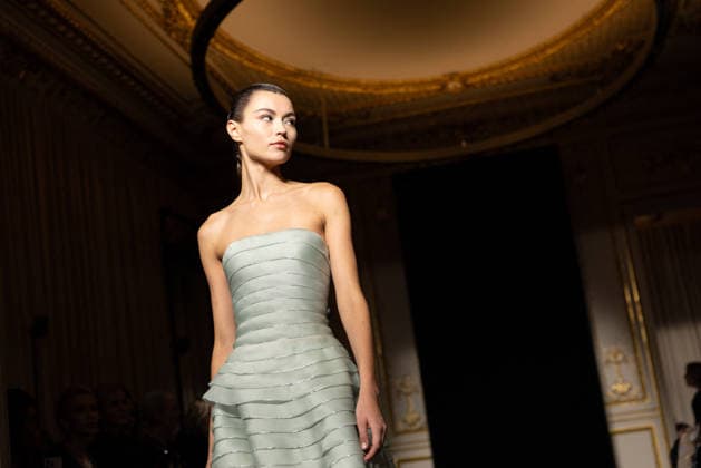 PFW Giorgio Armani Runway - Paris AJ A model presents a creation for Giorgio Armani Prive for Women s Haute Couture Spring Summer 2026 collection fashion show as part of the Paris Haute Couture Fashion Week, in Paris, on January 27, 2026. Photo by Alexis Jumeau ABACAPRESS.COM Paris France  Copyright: xJumeauxAlexis ABACAx