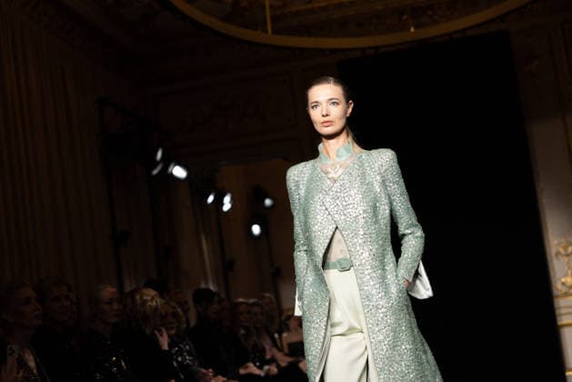 PFW Giorgio Armani Runway - Paris AJ A model presents a creation for Giorgio Armani Prive for Women s Haute Couture Spring Summer 2026 collection fashion show as part of the Paris Haute Couture Fashion Week, in Paris, on January 27, 2026. Photo by Alexis Jumeau ABACAPRESS.COM Paris France  Copyright: xJumeauxAlexis ABACAx