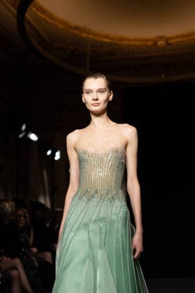 PFW Giorgio Armani Runway - Paris AJ A model presents a creation for Giorgio Armani Prive for Women s Haute Couture Spring Summer 2026 collection fashion show as part of the Paris Haute Couture Fashion Week, in Paris, on January 27, 2026. Photo by Alexis Jumeau ABACAPRESS.COM Paris France  Copyright: xJumeauxAlexis ABACAx