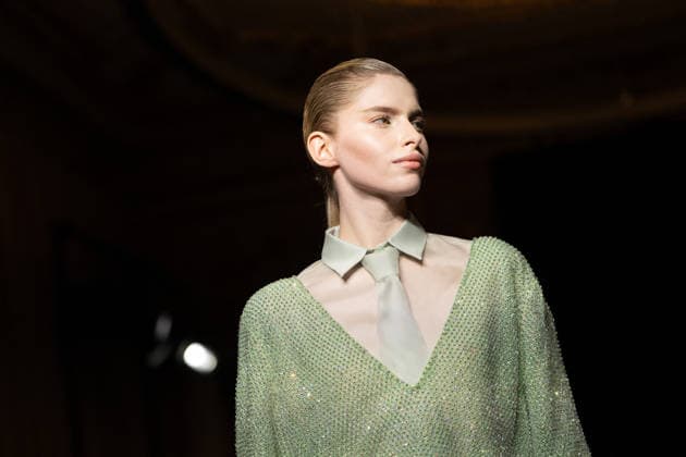 PFW Giorgio Armani Runway - Paris AJ A model presents a creation for Giorgio Armani Prive for Women s Haute Couture Spring Summer 2026 collection fashion show as part of the Paris Haute Couture Fashion Week, in Paris, on January 27, 2026. Photo by Alexis Jumeau ABACAPRESS.COM Paris France  Copyright: xJumeauxAlexis ABACAx