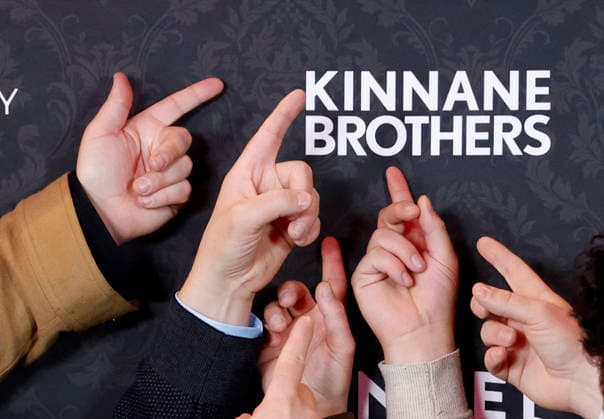 Representatives of Kinnane Brothers film makers arrive on the red carpet at the Solo Mio New York premiere at Regal Times Square on Tuesday, January 27, 2026 in New York City.  NYP20260127108 JOHNxANGELILLO