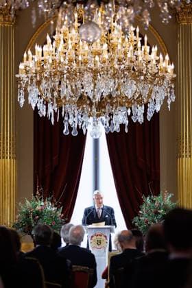 King Philippe - Filip of Belgium delivers a speech at a New Year s reception organized by the Royal Family for the Belgian Authorities, at the Royal Palace in Brussels, Wednesday 28 January 2026.  BENOITxDOPPAGNE 159238541