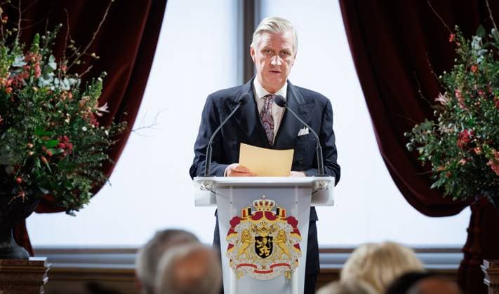 King Philippe - Filip of Belgium delivers a speech at a New Year s reception organized by the Royal Family for the Belgian Authorities, at the Royal Palace in Brussels, Wednesday 28 January 2026.  BENOITxDOPPAGNE 159240451