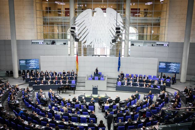 Berlin, Gedenkstunde an die Opfer des Nationalsozialismus im Bundestag Der Plenarsaal während der Gedenkstunde zum Tag des Gedenkens an die Opfer des Nationalsozialismus des Deutschen Bundestags am 28.01.2026 in Berlin. Berlin Bundestag Berlin Deutschland *** Berlin, Commemoration of the victims of National Socialism in the Bundestag The plenary chamber during the commemoration of the Day of Remembrance of the Victims of National Socialism of the German Bundestag on 28 01 2026 in Berlin Berlin Bundestag Berlin Germany
