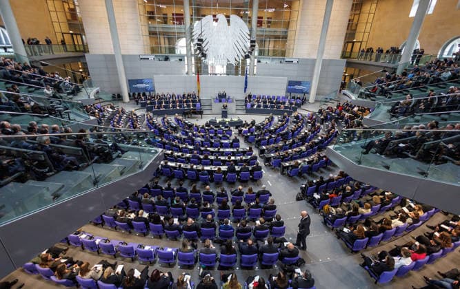 Sonderveranstaltung anlässlich des Tages des Gedenkens an die Opfer des Nationalsozialismus Sonderveranstaltung anlässlich des Tages des Gedenkens an die Opfer des Nationalsozialismus statt im Deutschen Bundestag am 28.01.26 in Berlin. Bundestagspräsidentin Julia Klöckner spricht zu den Anwesenden. Berlin Berlin Deutschland Bundestag *** Special event to mark the Day of Remembrance of the Victims of National Socialism Special event to mark the Day of Remembrance of the Victims of National Socialism held at the German Bundestag on 28 01 26 in Berlin Bundestag President Julia Klöckner speaks to those present Berlin Berlin Germany Bundestag