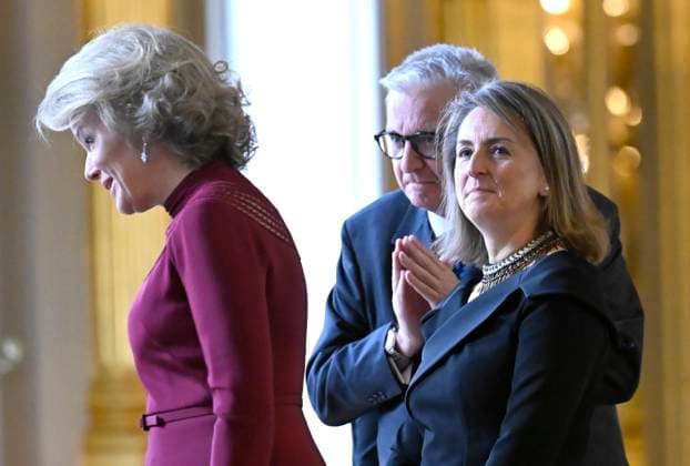 King Philippe and Queen Mathilde receive the country s leading authorities BRUSSELS, BELGIUM - JANUARY 28 : To mark the New Year, King Philippe and Queen Mathilde receive the country s leading authorities at the Royal Palace in Brussels, in the presence of Prince Laurent and Princess Claire. King Philippe and Prime Minister Bart De Wever deliver their annual address to the country s authorities on January 28, 2026 in Brussels, Belgium, 28 01 2026 Brussels Belgium  Copyright: xDidierxLebrunx