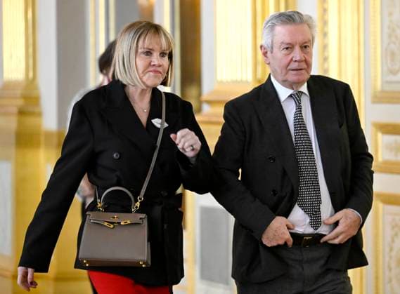 King Philippe and Queen Mathilde receive the country s leading authorities BRUSSELS, BELGIUM - JANUARY 28 : To mark the New Year, King Philippe and Queen Mathilde receive the country s leading authorities at the Royal Palace in Brussels, in the presence of Prince Laurent and Princess Claire. King Philippe and Prime Minister Bart De Wever deliver their annual address to the country s authorities. Karel en Mireille De Gucht pictured during the ceremony on January 28, 2026 in Brussels, Belgium, 28 01 2026 Brussels Belgium  Copyright: xDidierxLebrunx