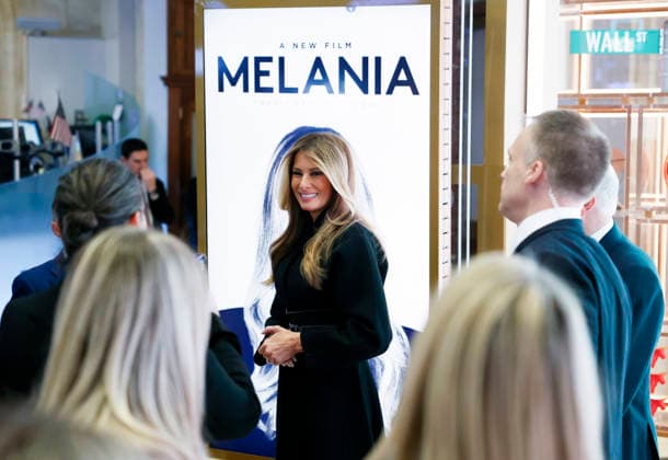 First lady Melania Trump walks on the floor of the NYSE after ringing the opening bell at the New York Stock Exchange on Wall Street on Wednesday, January 28, 2026 in New York City. The First Lady made the appearance as part of her publicity tour for the film, Melania, which documents her life in the 20 days leading up to President Donald Trump s second inauguration.  NYP202601028109 JOHNxANGELILLO