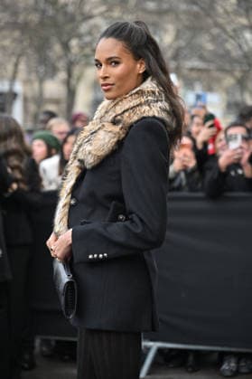 PFW Haute Couture Elie Saab Outside Arrivals Cindy Bruna arriving at Elie Saab show during Paris Fashion Week Haute Couture in Paris, France on January 28, 2026. Photo by Julien Reynaud APS-Medias ABACAPRESS.COM Paris France  Copyright: xReynaudxJulien APS-Medias ABACAx