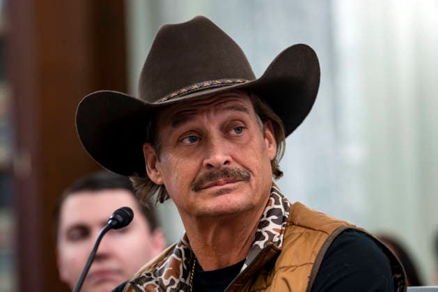 Musician Kid Rock looks on during a Senate Committee on Commerce, Science, and Transportation subcommittee hearing in the Russell Senate Office Building near the U.S. Capitol in Washington, DC on Wednesday, January 28, 2026. The hearing discussed the live entertainment industry and improper ticket sale practices.  WAP20260128379 BONNIExCASH