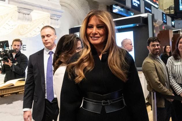 January 28, 2026, New York, New York, USA: First Lady Melania Trump attends to ring NYSE opening bell to celebrate opening of documentary Melania at NYSE Headquarters in New York, NY on January 28, 2026. New York USA - ZUMAr339 20260128_znp_r339_037 Copyright: xLevxRadinx