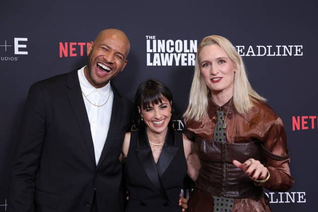 LOS ANGELES, CALIFORNIA - JANUARY 28: Breeda Wool, Constance Zimmerman & Jeffrey Bowyer-Chapman at the Season 4 Premiere of the NetflixÃ¢â‚¬â ¢s hit series The Lincoln Lawyer on January 28, 2026 Credit: USA - ZUMAa123 20260129_zaa_a123_039 Copyright: xAdMediax
