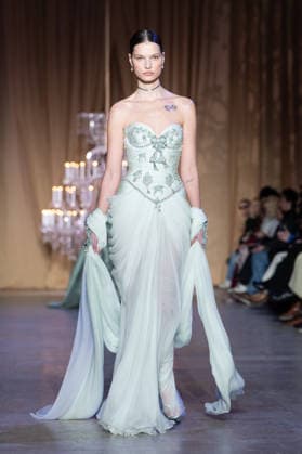 PFW - Zuhair Murad Runway A model walks the runway during the Zuhair Murad Haute Couture Week Spring Summer 2026 show as part of Paris Fashion Week on January 28, 2026 in Paris, France. Photo by Laurent Zabulon ABACAPRESS.COM Paris France  Copyright: xZabulonxLaurent ABACAx