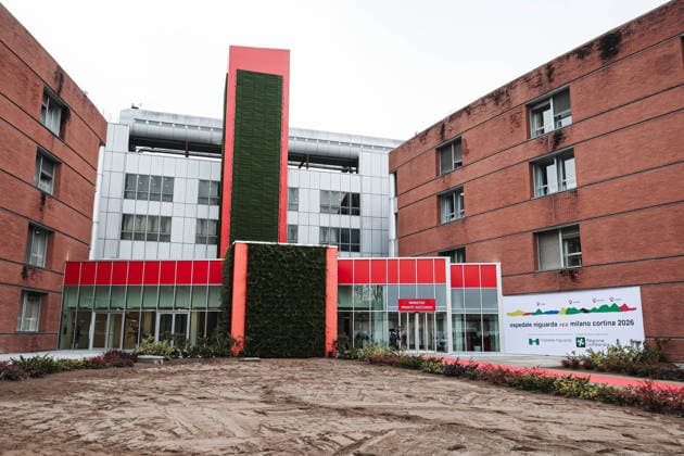 Milan, The inauguration of the new Emergency Room and Olympic Ward, operational during the XXV Winter Olympic Games Milan-Cortina 2026 at Niguarda Hospital. Pictured: An exterior view of the wards intended for athletes and patients during the Olympics.  Copyright: xAlessandroxBremecx xipa-agency.netx xx IPA_Agency_IPA70709633