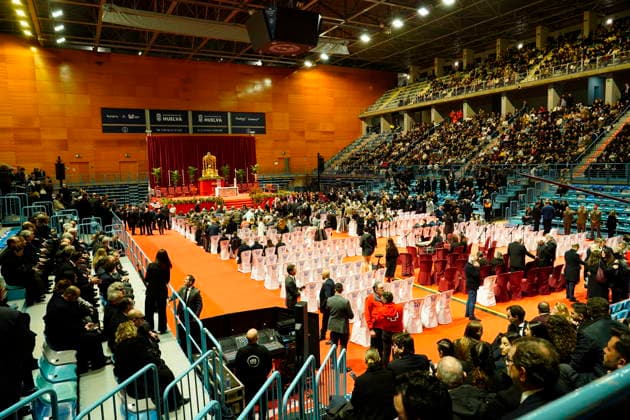 The King and Queen of Spain attend the funeral mass in memory of the 45 people killed in the train accident in Adamuz Cordoba Interior of the Carolina Marin Sports Palace, where the funeral mass in memory of the 45 people killed in the train accident in Adamuz Cordoba took place January 29th, 2026 in Huelva, Spain The Archbishop of Huelva, Santiago Gomez Sierra, presided the religious ceremony in memory of the 45 people killed in the train accident in Adamuz Cordoba, Santiago Gómez Sierra, has presided over the religious ceremony in memory of the 45 deceased in the train accident in Adamuz Córdoba , held at the Carolina Marín Sports Palace because the Cathedral of La Merced does not have enough capacity to accommodate the crowd of attendee  Copyright: xClaraxCarrascox 7253643