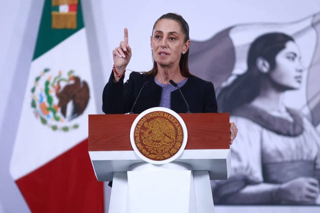 Mexican President Claudia Sheinbaum holds a press conference following a phone call with US President Donald Trump MEXICO CITY, MEXICO - JANUARY 29: Mexican President Claudia Sheinbaum speaks during a press conference, following a phone call with US President Donald Trump, at the National Palace, in Mexico City, Mexico on January 29, 2026. Daniel Cardenas Anadolu Mexico City Mexico. Editorial use only. Please get in touch for any other usage.  Copyright: x2026xAnadoluxDanielxCardenasx