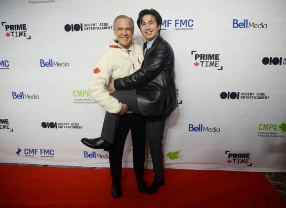 January 29, 2026, Ottawa, On, Canada: Prime Minister Mark Carney poses for a photo on the red carpet with Hudson Williams, star of the TV series Heated Rivalry at the Prime Time screen and media industry conference gala in Ottawa, on Thursday, January 29, 2026. Ottawa Canada  - ZUMAc35_ 20260129_zaf_c35_193 Copyright: xPatrickxDoylex