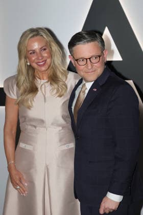 WASHINGTON, D.C. - JANUARY 29: Kelly Lary and Mike Johnson at the world premiere of Amazon MGM Studios™ film, Melania on January 29, 2026 at the Trump-Kennedy Center in Washington, D.C. Copyright: xmpi34x
