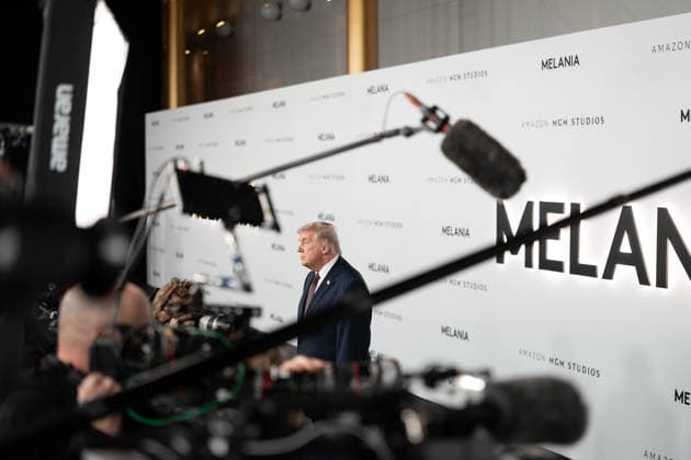 January 29, 2026, Washington, Dc, United States: President Donald Trump and First Lady Melania Trump arrive at the premiere of the Amazon MGM Studios film Melania at the John F. Kennedy Center for the Performing Arts on January 29, 2026 in Washington, DC. The film documents the period leading up to the 2025 Presidential Inauguration and Melania TrumpÃ¢â‚¬â ¢s role during the White House transition. Washington United States - ZUMAl312 20260129_znp_l312_034 Copyright: xAndrewxLeydenx
