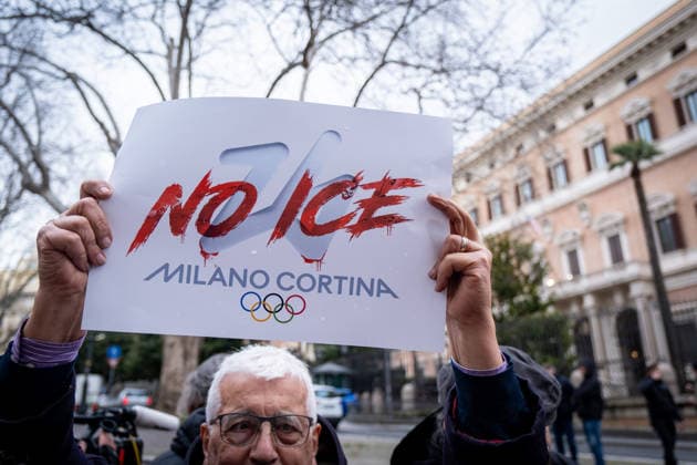 January 29, 2026, Rome, Italy: Following the news that ICE will be operating in Italy during the Milan-Cortina Winter Olympics, the +Europa party launches a protest in front of the US embassy after it emerged that an Immigration and Customs Enforcement unit would play a role in U.S. security for the Winter Olympics. It isn t unusual for Homeland Security Investigations to work on such marquee events abroad. But the division s affiliation with ICE has sparked anger in Italy. Rome Italy - ZUMAg256 20260129_znp_g256_017 Copyright: xMarcoxDixGianvitox