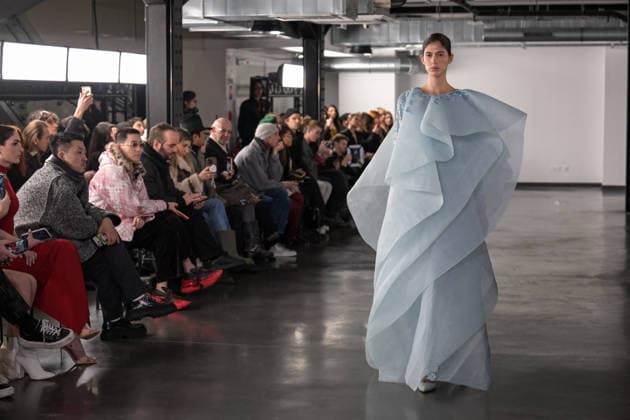 PFW - Rami Al Ali Runway A model walks the runway at the Rami Al Ali Haute Couture Spring Summer 2026 show, as part of Paris Fashion Week in Paris, France on January 29th, 2026. Rami Al Ali is the first Syrian fashion designer to present a collection ‘officially’ at the Paris Haute Couture week. Photo by Ammar Abd Rabbo ABACAPRESS.COM Paris France  Copyright: xAbdxRabboxAmmar ABACAx