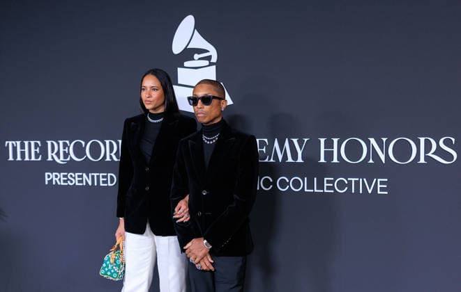 January 29, 2026, Century City, California, USA: Pharrell Williams and Helen Lasichanh at the Recording Academy Honors Presented by the Black Music Collective on Thursday January 29, 2026 at the Fairmont Century Plaza Hotel in Century City, California. JAVIER ROJAS PI Century City USA - ZUMAp124 20260129_zaa_p124_008 Copyright: xJavierxRojasx